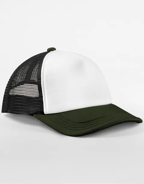 Retro 5 Panel Trucker - Beechfield Black Dark Olive
