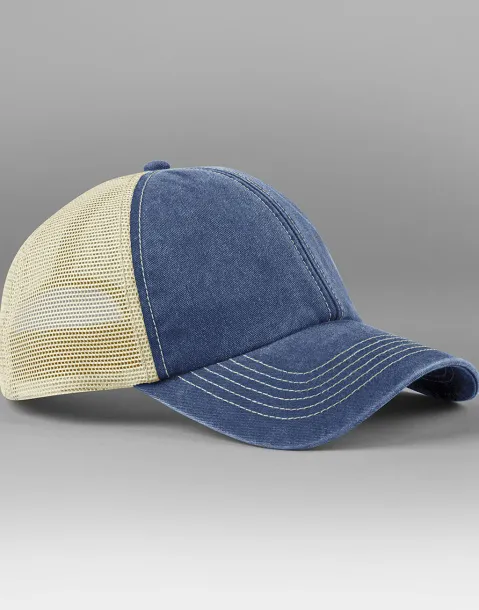  vintage trucker kapa šilterica s šest panela - Beechfield Vintage Denim Stone