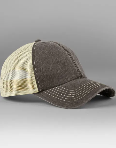  vintage trucker šilterica - 6 panela - Beechfield Vintage Brown Stone