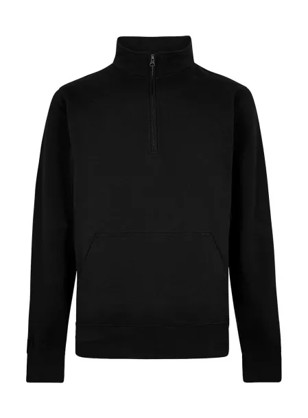  1/4 Zip Pique Sweatshirt - Kustom Kit Black