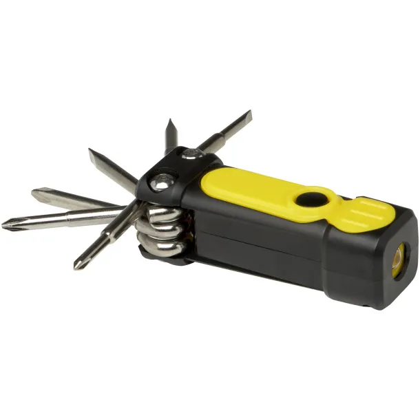 Octo 8-in-1 RCS recycled plastic screwdriver set with torch - STAC Yellow