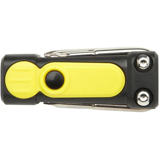 Octo 8-in-1 RCS recycled plastic screwdriver set with torch - STAC Yellow