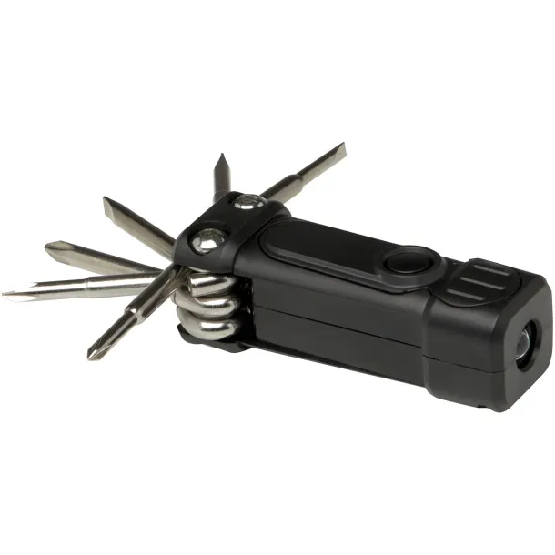 Octo 8-in-1 RCS recycled plastic screwdriver set with torch - STAC Crna