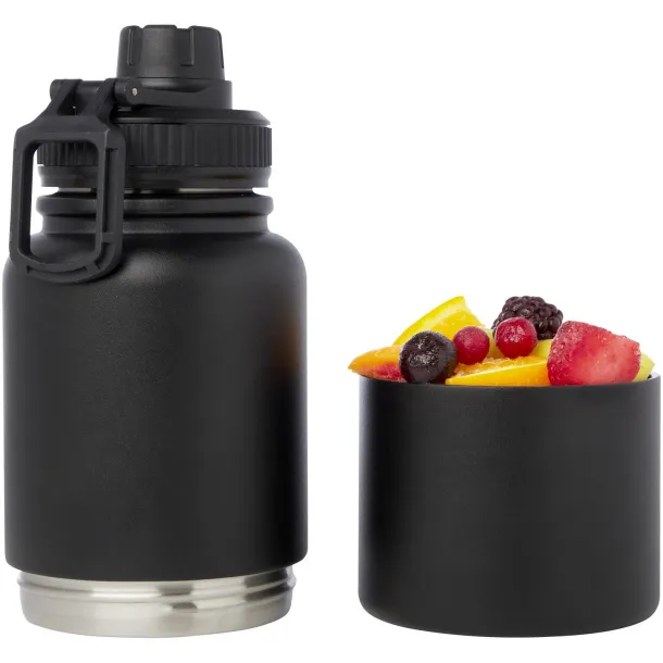 Dupeca izolirana sportska boca od RCS certificiranog nehrđajućeg čelika, 840 ml Solid black