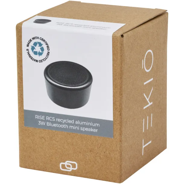 Rise 3W RCS Bluetooth® mini zvučnik od recikliranog aluminija - Tekiō® Solid black