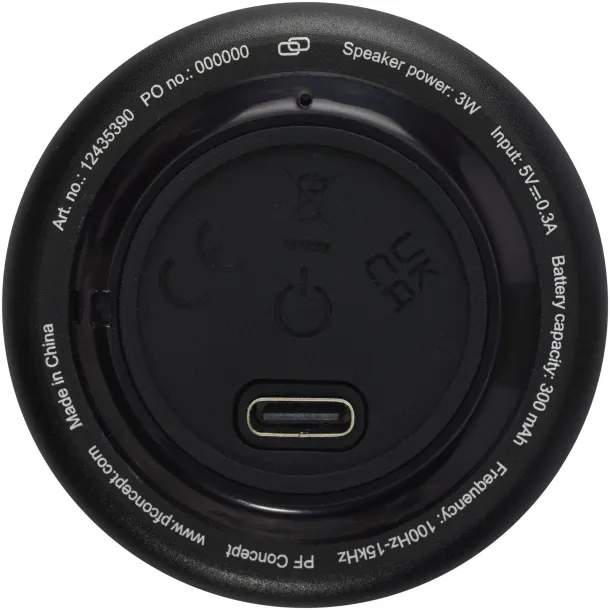 Rise 3W RCS Bluetooth® mini zvučnik od recikliranog aluminija - Tekiō® Solid black
