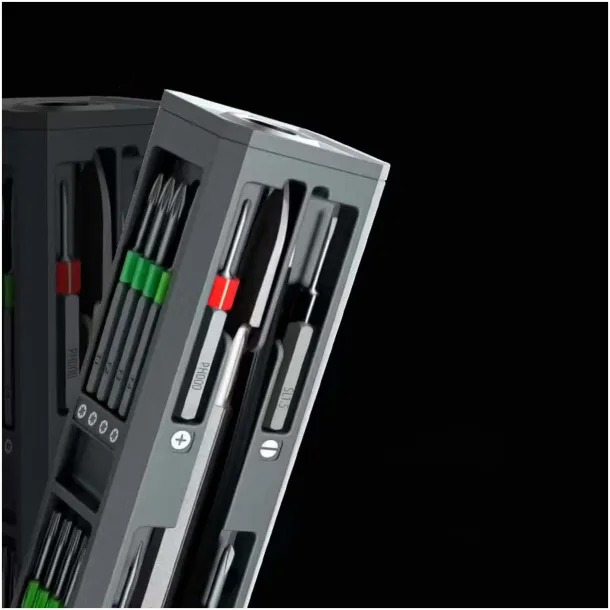 SCX.design T20 set odvijača i alata za popravke u aluminijskoj kutiji, 30 komada - SCX.design Solid black