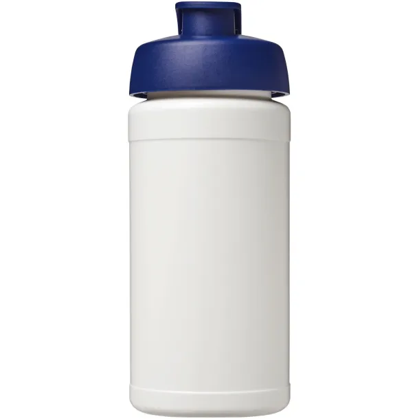 Baseline 500 ml recycled sport bottle with flip lid White Blue