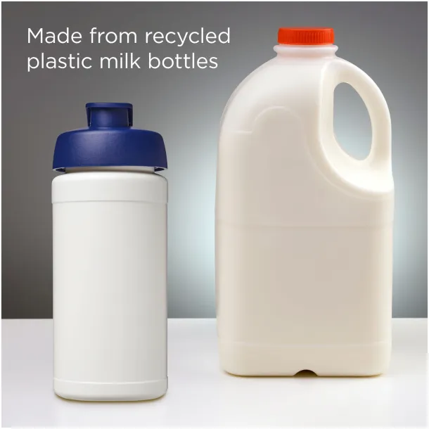 Baseline 500 ml recycled sport bottle with flip lid White Blue