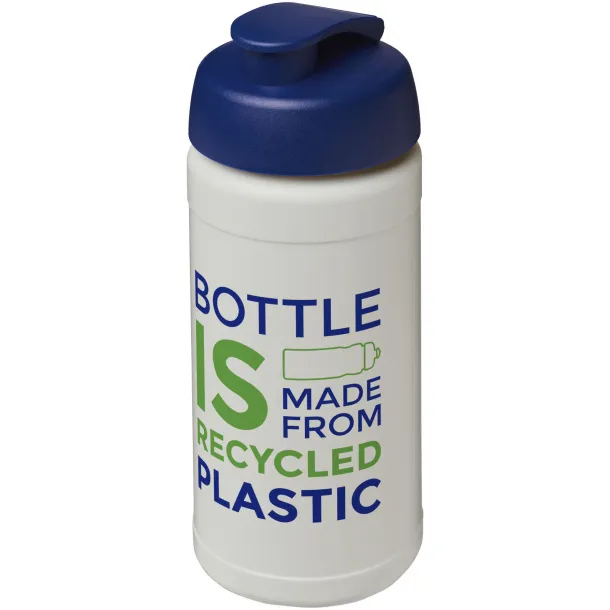 Baseline 500 ml recycled sport bottle with flip lid Natural Blue