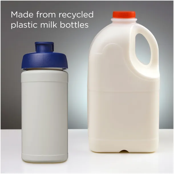 Baseline 500 ml recycled sport bottle with flip lid Natural Blue