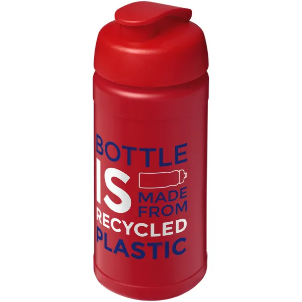 Baseline 500 ml recycled sport bottle with flip lid Red Red