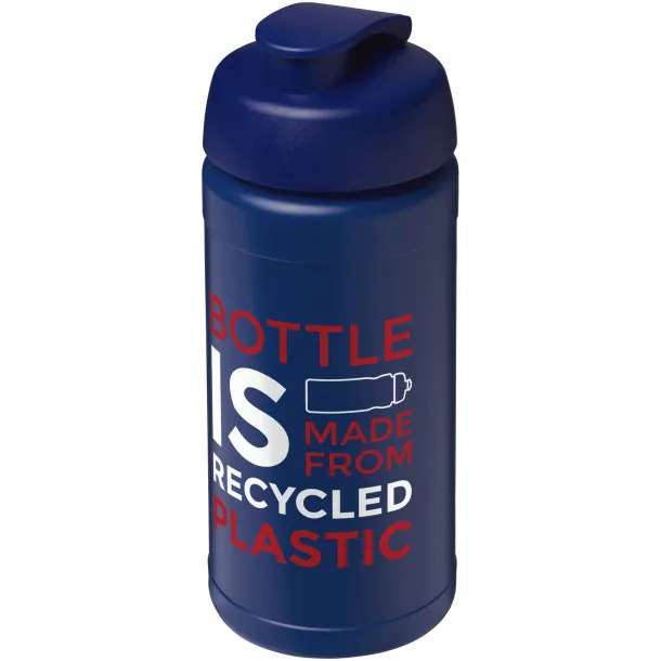 Baseline 500 ml recycled sport bottle with flip lid Blue Blue