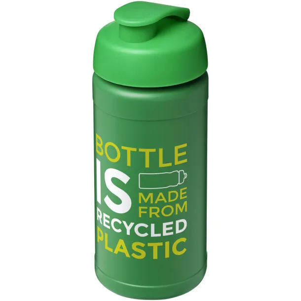 Baseline reciklirana sportska boca s preklopnim poklopcem, 500 ml Zelena Zelena
