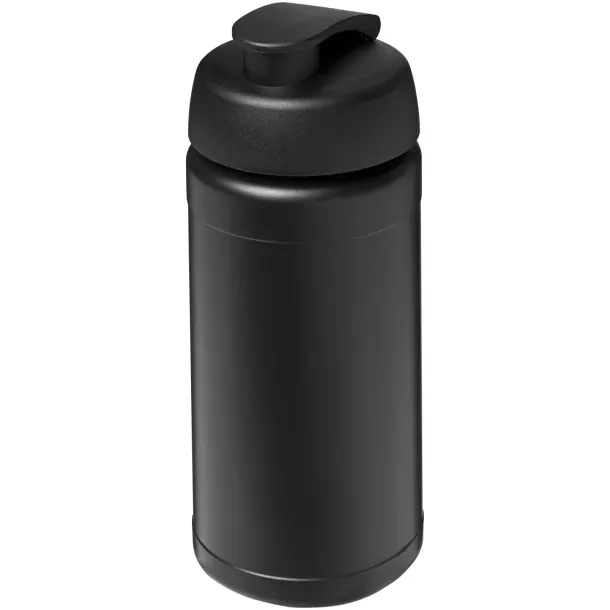 Baseline reciklirana sportska boca s preklopnim poklopcem, 500 ml Solid black Solid black