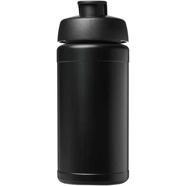 Baseline 500 ml recycled sport bottle with flip lid Solid black Solid black