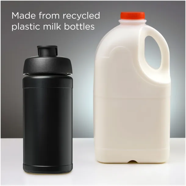 Baseline 500 ml recycled sport bottle with flip lid Solid black Solid black