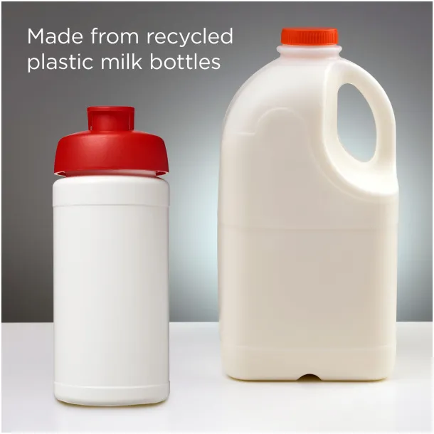 Baseline 500 ml recycled sport bottle with flip lid White Red