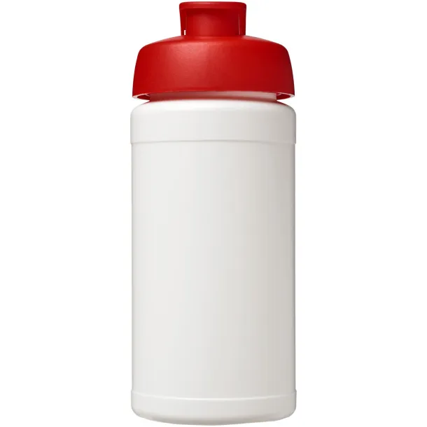 Baseline 500 ml recycled sport bottle with flip lid White Red