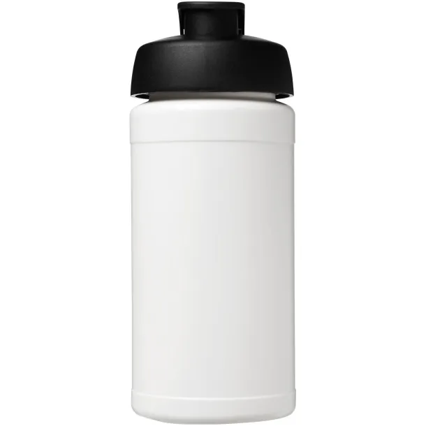 Baseline 500 ml recycled sport bottle with flip lid White Solid black
