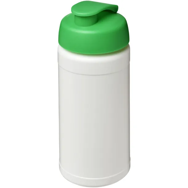 Baseline reciklirana sportska boca s preklopnim poklopcem, 500 ml Bijela Zelena