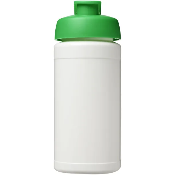 Baseline 500 ml recycled sport bottle with flip lid White Green