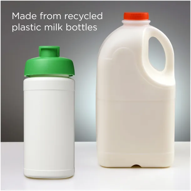 Baseline reciklirana sportska boca s preklopnim poklopcem, 500 ml Bijela Zelena