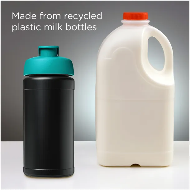 Baseline 500 ml recycled sport bottle with flip lid Solid black Aqua