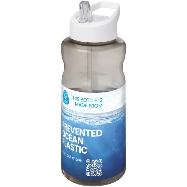 H2O Active® Eco Big Base sportska boca s poklopcem na izljevu, 1L Ugljen Bijela