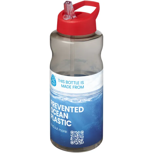 H2O Active® Eco Big Base 1 litre spout lid sport bottle Charcoal Red