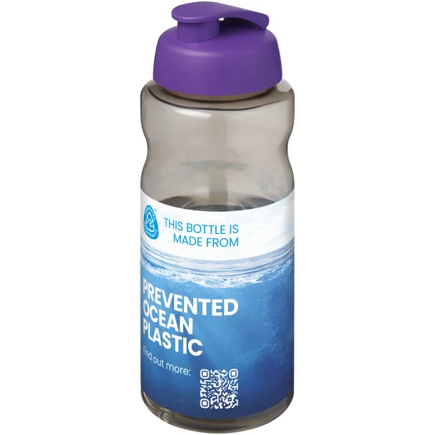 H2O Active® Eco Big Base 1 litre flip lid sport bottle Charcoal Purple