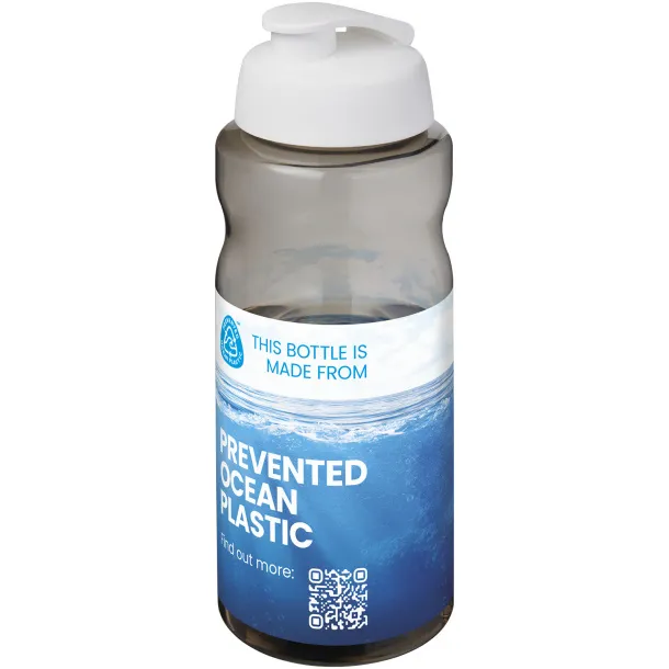 H2O Active® Eco Big Base 1 litre flip lid sport bottle Charcoal White