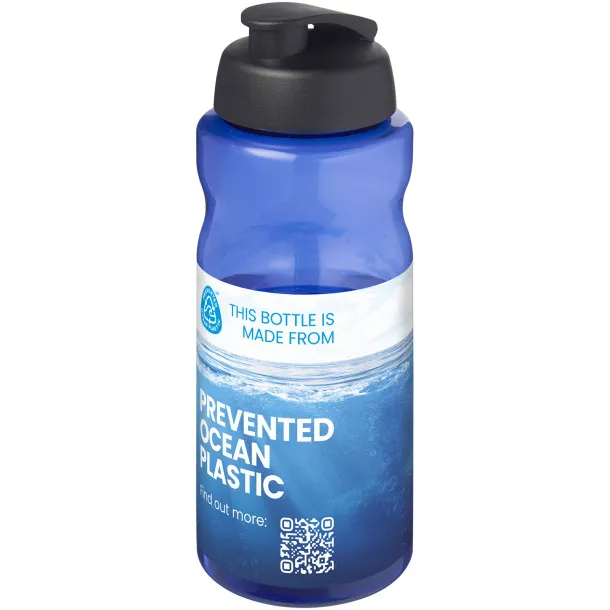 H2O Active® Eco Big Base 1 litre flip lid sport bottle Blue Solid black