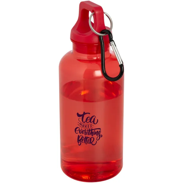 Oregon 400 ml RCS certified recycled plastic water bottle with carabiner Red