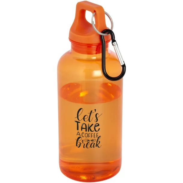 Oregon 400 ml RCS certified recycled plastic water bottle with carabiner Orange