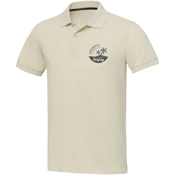 Emerald unisex Aware™ polo majica s kratkim rukavima - Elevate NXT Oatmeal