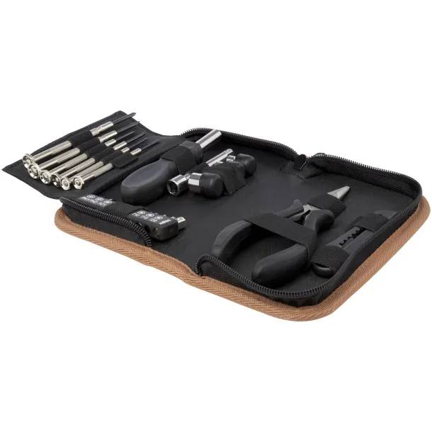 Spike 24-piece RCS recycled plastic tool set with cork pouch - STAC Natural