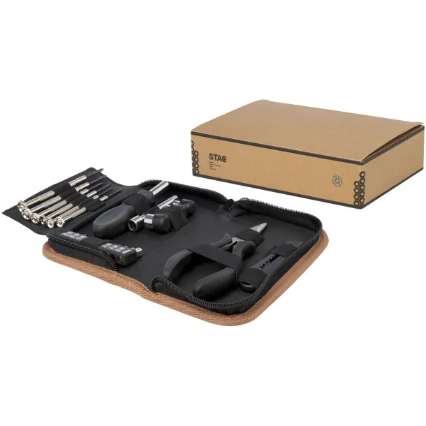 Spike 24-piece RCS recycled plastic tool set with cork pouch - STAC Natural