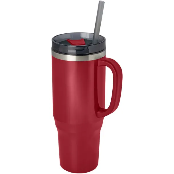 Melbourne 1200 ml RCS certified insulated tumbler with straw Red