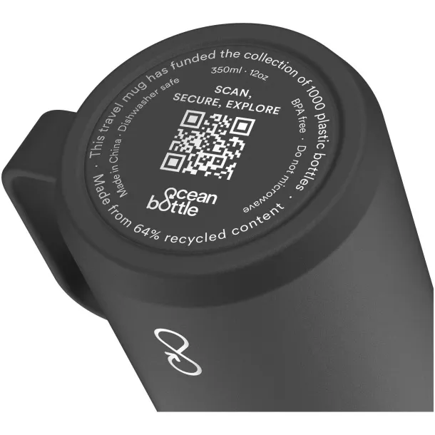 Ocean Bottle putna termo šalica, 350 ml - Ocean Bottle Crna