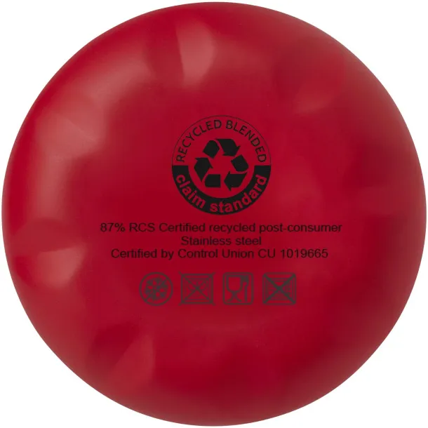 Cove 500 ml RCS certified recycled stainless steel vacuum insulated bottle  Red