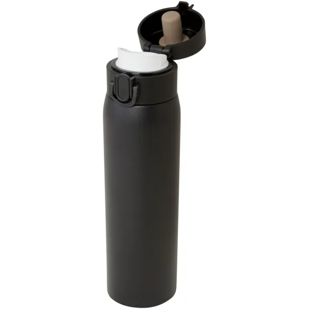 Sika izolirana boca od RCS certificiranog recikliranog nehrđajućeg čelika, 450 ml Solid black