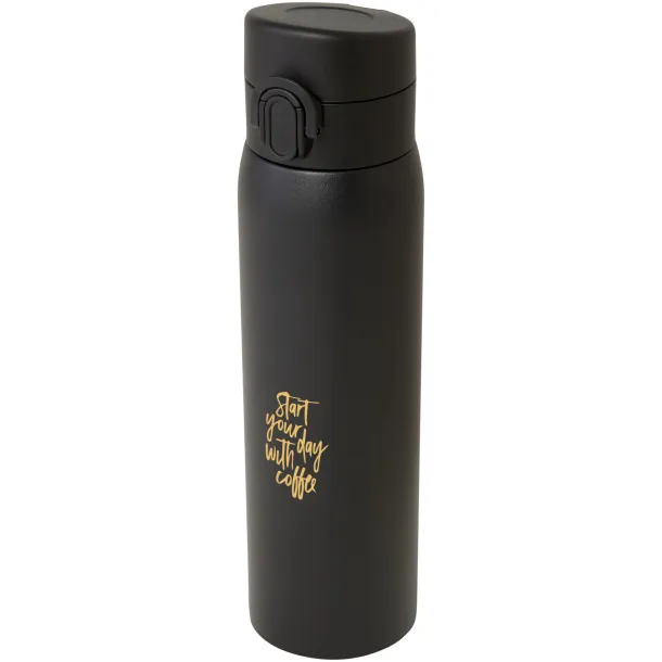 Sika izolirana boca od RCS certificiranog recikliranog nehrđajućeg čelika, 450 ml Solid black