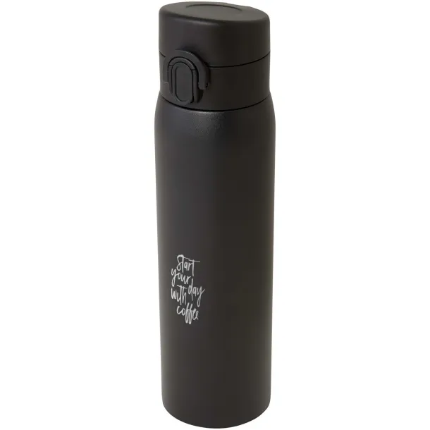 Sika izolirana boca od RCS certificiranog recikliranog nehrđajućeg čelika, 450 ml Solid black