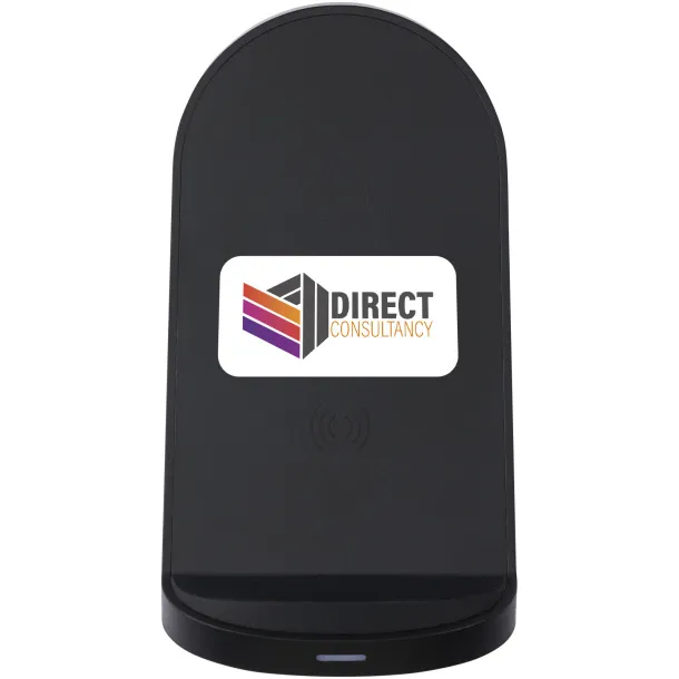 Loop 15W dual coil RCS recycled plastic wireless charging stand Crna