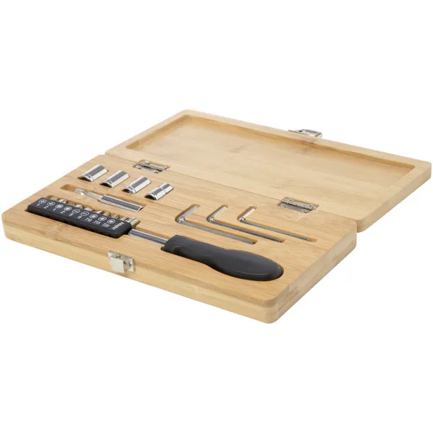 Rivet 19-piece bamboo/recycled plastic tool set - STAC Natural