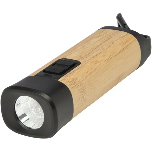 Kuma bamboo/RCS recycled plastic torch with carabiner - STAC Natural