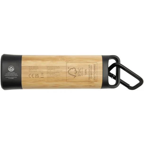Kuma bamboo/RCS recycled plastic torch with carabiner - STAC Natural