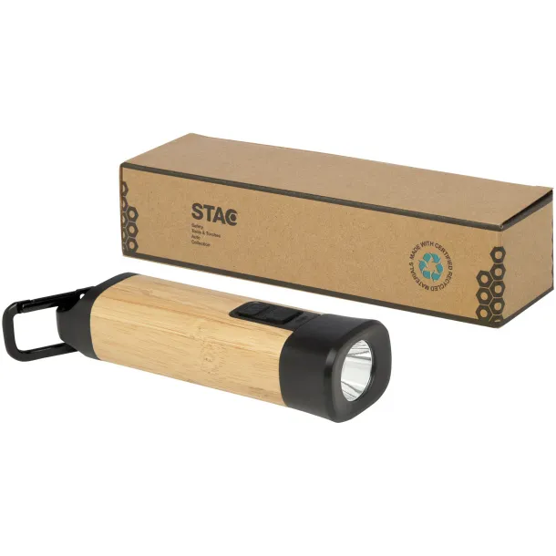 Kuma bamboo/RCS recycled plastic torch with carabiner - STAC Natural