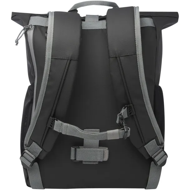Aqua GRS reciklirani vodootporni rolltop ruksak za 15" laptop, 20L Solid black